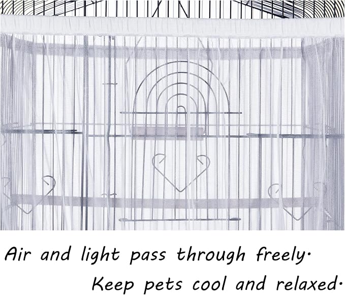 Tamu style Bird Cage Seed Catcher, Stretchy Form Fitting Mesh Skirt Cover - Image 3