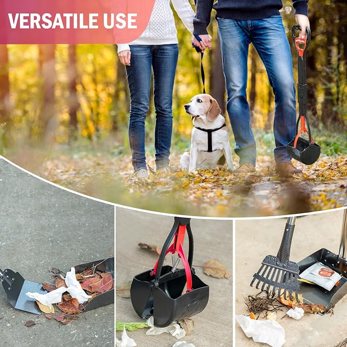 Pooper Scooper Set, Dog Poop Tray and Rake Set - Image 5