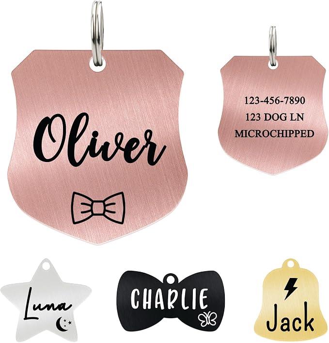 Ultra Joys Cat ID Tag Personalized Pet Tags, Durable Stainless Steel Small Pet by UltraJoys