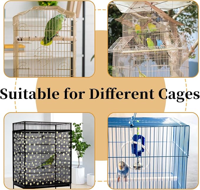 Daoeny Bird Cage Seed Catcher, Large Bird Cage Cover, Adjustable Soft Airy - Image 6