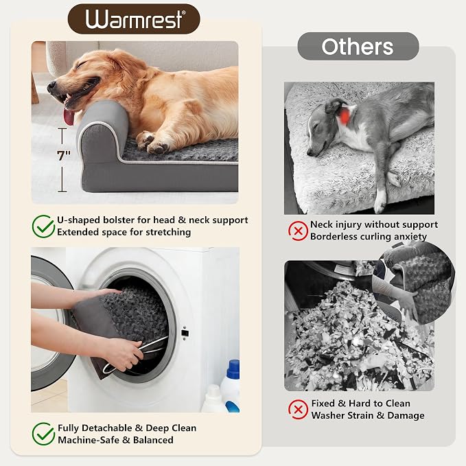 Large Dog Beds Large Sized Dogs 45x35x7 Inch, Orthopedic XXL XL Dog Bed - Image 3