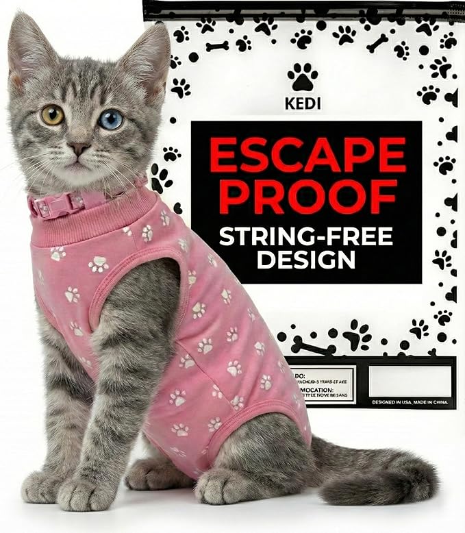 Kitten Recovery Suit Female, Kitten Onesie After Spay, Cat Surgery Suit Female by KediPetSolutions