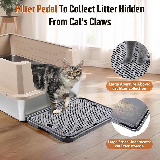 Large Cat Litter Box Step Mat, 16.5"x11.2" Cat Ramp Stairs, Cat Litter Catcher - Image 3