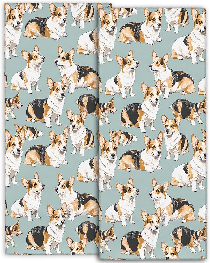Cute Corgi Hand Towels by amepay