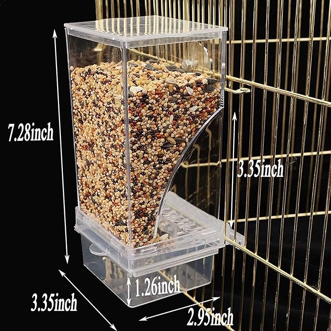 Hamiledyi No Mess Bird Cage Feeder Automatic Parrot Seed Feeders - Image 6