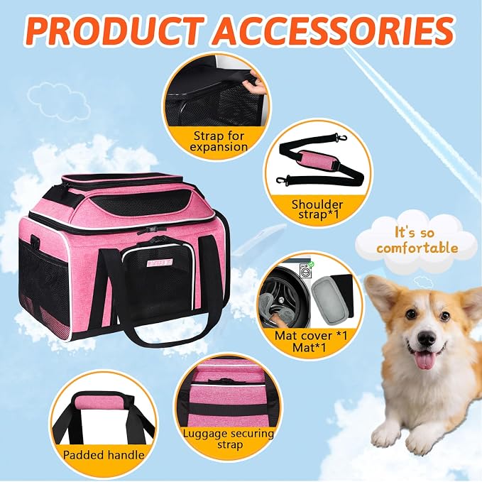 Petskd Top and Side Expandable Pet Carrier 17x11x9.5 Inches Alaska Airline - Image 7