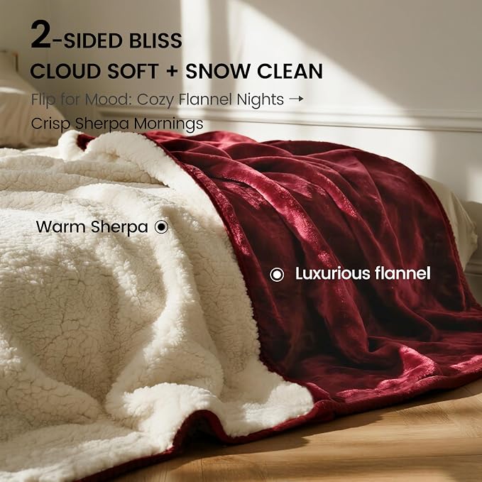gogobunny Waterproof Bed Blanket, Reversible Sherpa Fleece Throw Blanket - Image 3