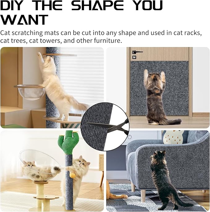 2 Pcs Total 78.8"x15.8" Cat Scratch Mat, Cat Scratch Couch Furniture Protector - Image 6