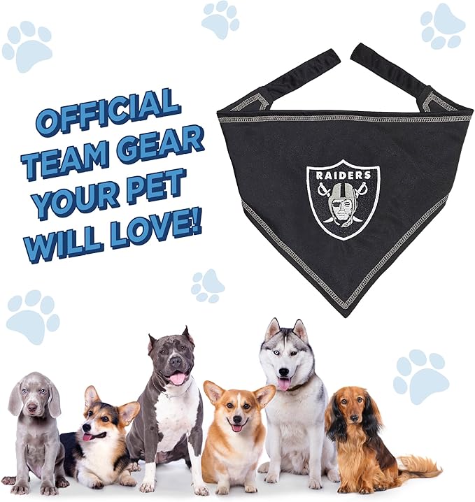 Pets First NFL Las Vegas Raiders TIE Bandana, Small/Medium. Dog Bandana Scarf - Image 7
