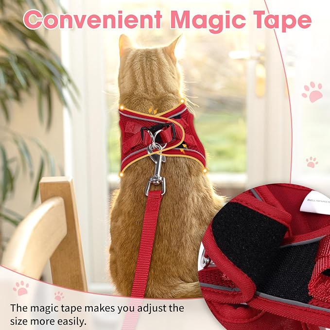 Cat Harness and Leash Set for Walking Escape Proof, Soft Adjustable Kitten - Image 5