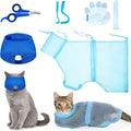 Patelai 5 Pcs Cat Bathing Bag Set Cat Grooming Bag Adjustable Pet Shower Net by Patelai