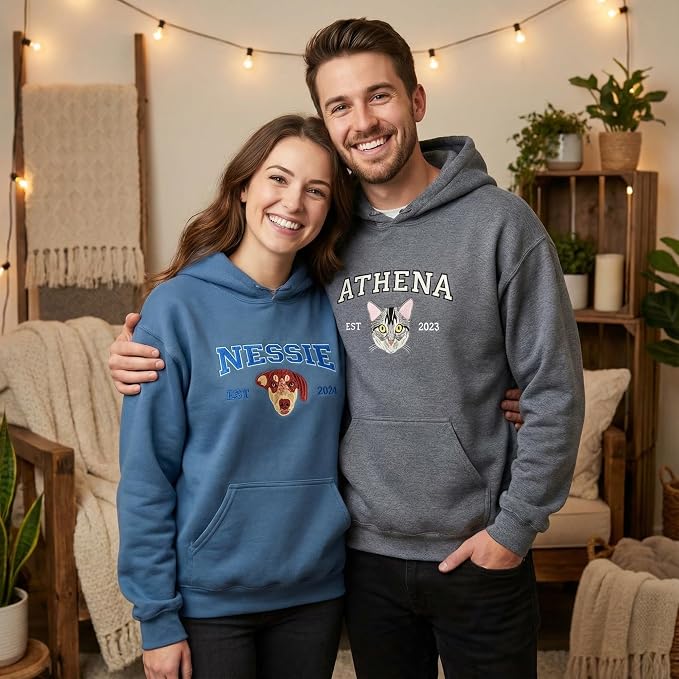 COUPLEHOODIES Custom Dog Portrait Sweatshirt from Photo – Personalized Pet - Image 2