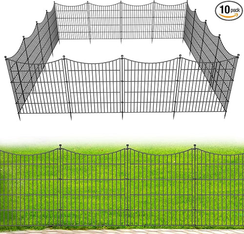 10 Panels No Dig Dog Fence Outdoor by OutdoorFence