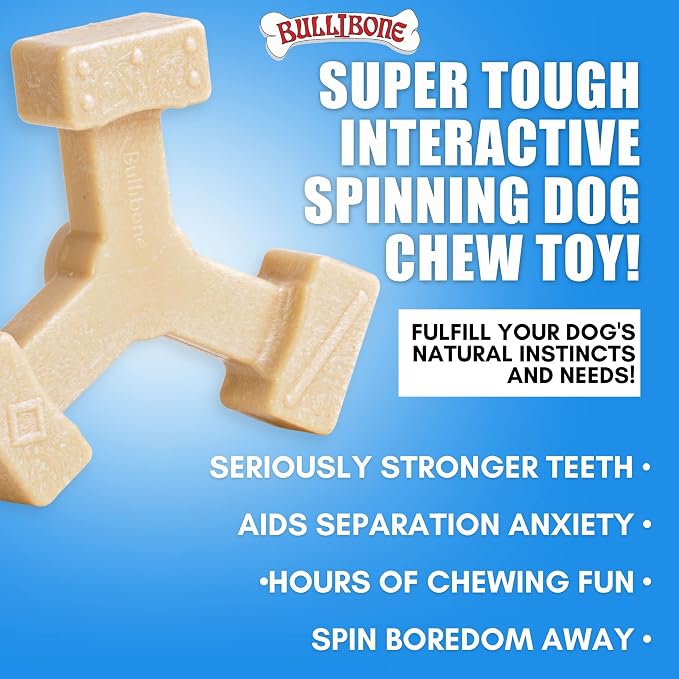 Bullibone Nylon Dog Chew Toy Spin-a-Bone - Image 2