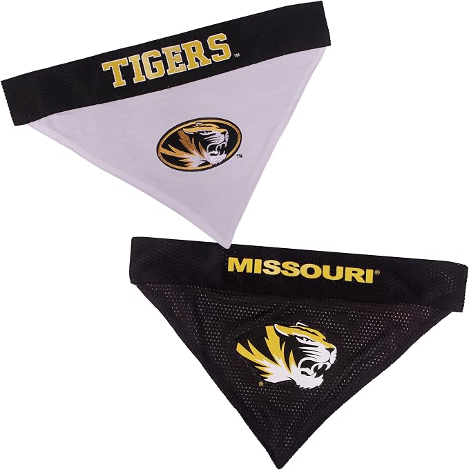 Pets First Collegiate Pet Accessories, Reversible Bandana, Missouri Tigers by PETSFIRST