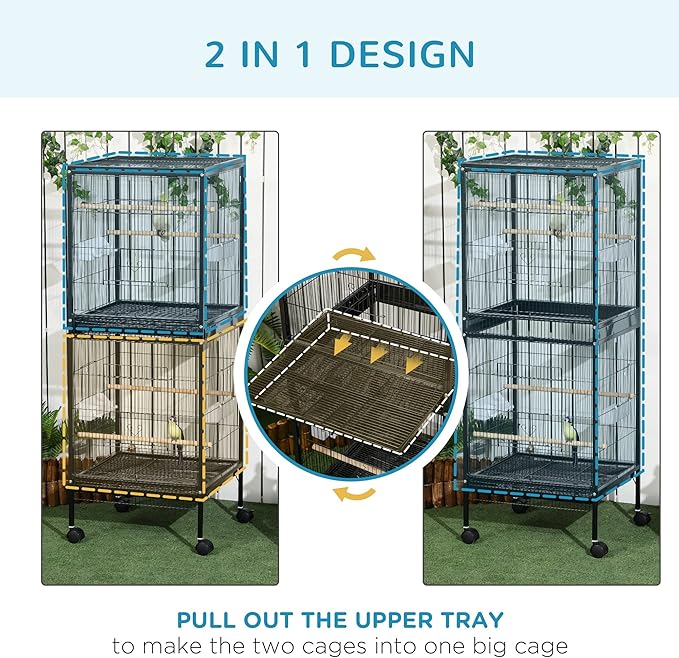 PawHut Large Bird Cage with 1.7 ft. Width - Image 3