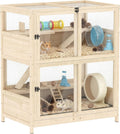 PawHut Wooden Hamster Cage, 33" x 21" x 36" - GlobalHabitat Supply