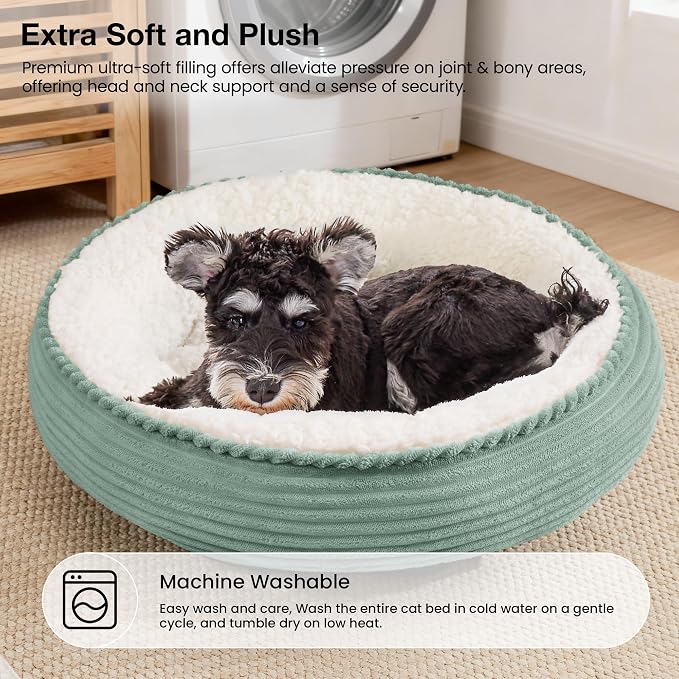 Love's cabin Round Donut Cat and Dog Cushion Bed, 25in Pet Bed - Image 7
