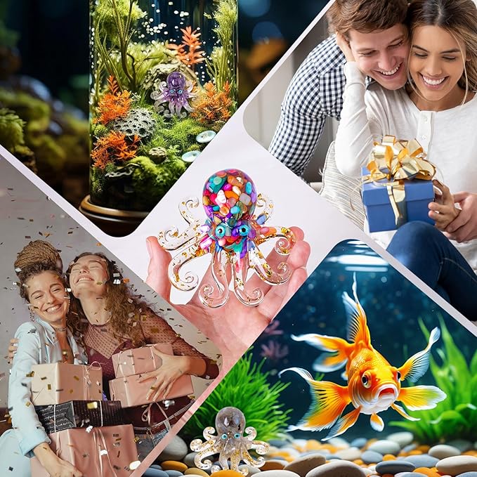Octopus Decor Aquarium Decorative Resin Glass - Image 7