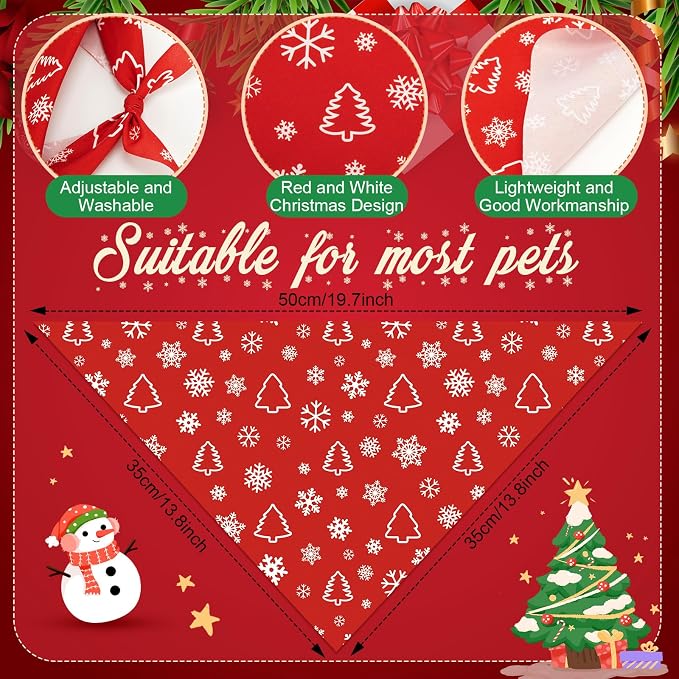 Abbylike 50 Pcs Valentines Day Dog Bandanas Bulk Red and White Polka Dots - Image 3