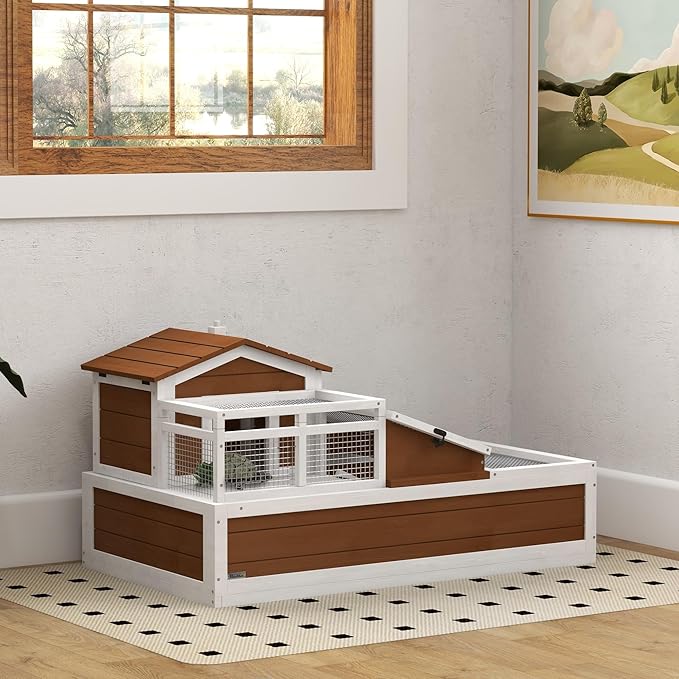 PawHut 3- Room Tortoise House Habitat - Image 2