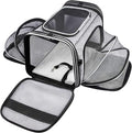 TSA Airline Approved Soft Sided Pet Carrier Top Loading 4 Side Expandable Large by MASKEYON