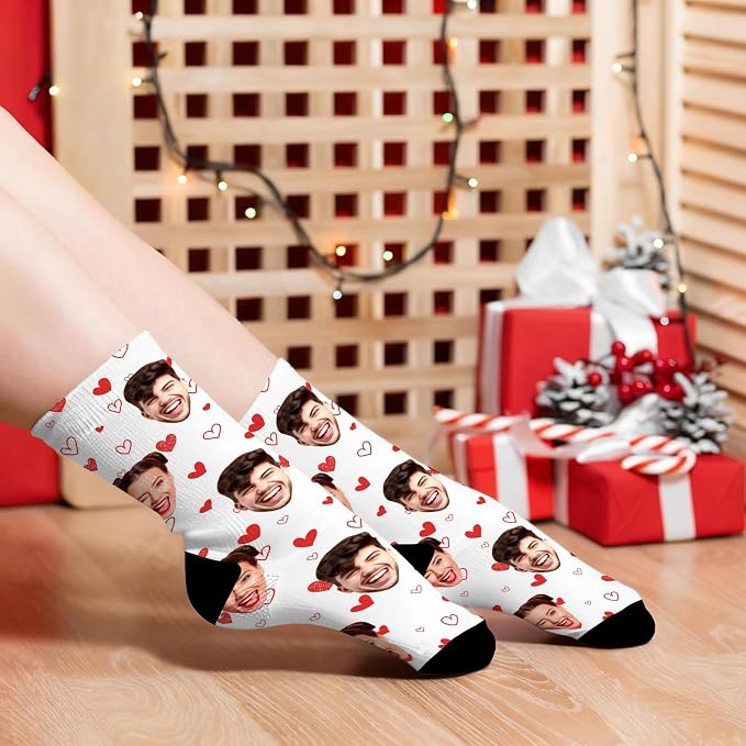 D-Story Custom Face Socks, Personalized Photo Picture on Socks, Unisex Athletic - Image 6