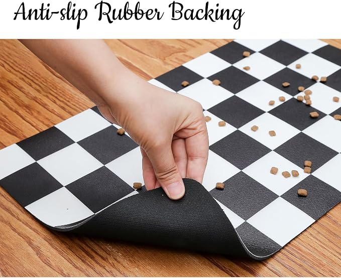 Ralxion Checkered Dog Feeding Mat, Absorbent Mats - Image 5