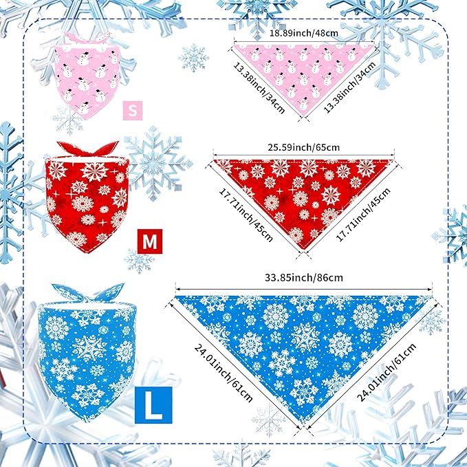 30 Pcs Winter Dog Bandanas Bulk Stitch Dog Bandanas - Image 2
