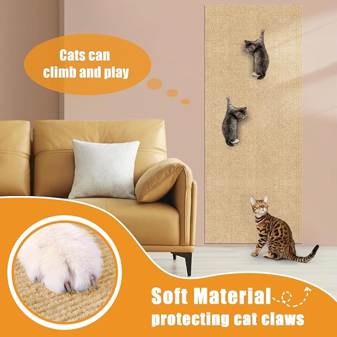 Cat Scratching mat Self-Adhesive, Trimmable Furniture Protector - Image 4