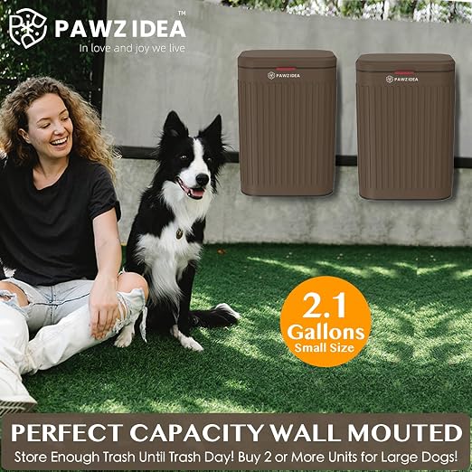 PAWZIDEA Wall Mount Dog Poop Trash Can Outside, 2.1 Gallon Small Dog Waste Bin - Image 6