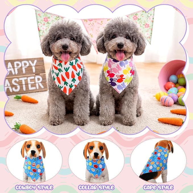 Aliceset 180 Pack Easter Dog Bandana Bulk, Easter Bandanas - Image 4
