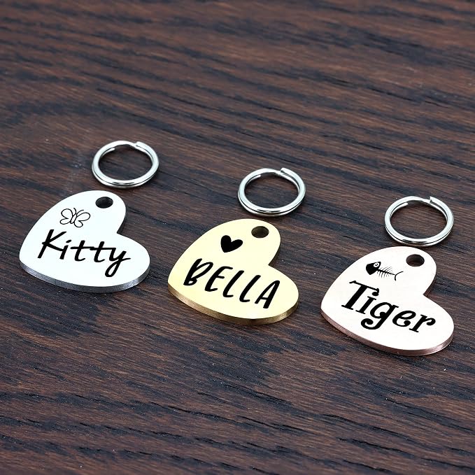 Ultra Joys Cat ID Tag Personalized Pet Tags, Durable Stainless Steel Small Pet - Image 2