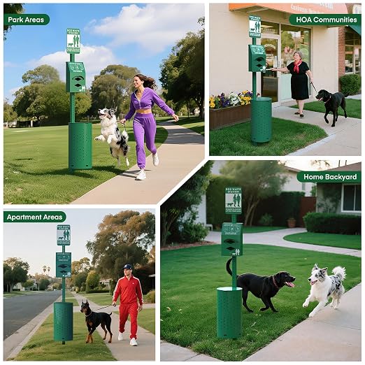 Dog Poop Trash Can Outside for HOA Communities, Durable Rust Proof Aluminum Dog - Image 8