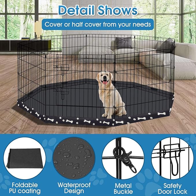 Dog Pen Pet Playpen Dog Fence Indoor Foldable Metal Wire Exercise Puppy Play - Image 4