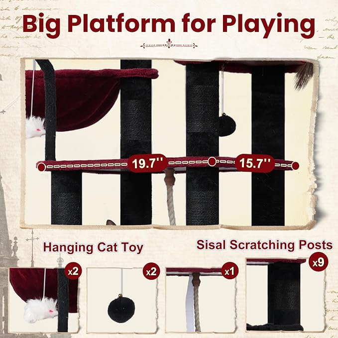 Gothic Cat Tree, Cat Tower for Large Cats - Image 4