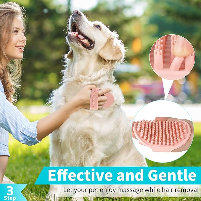 Comotech 3-in-1 Dog Grooming Brush | Adjustable Handle Shampoo Brush & Scrubber - Image 3