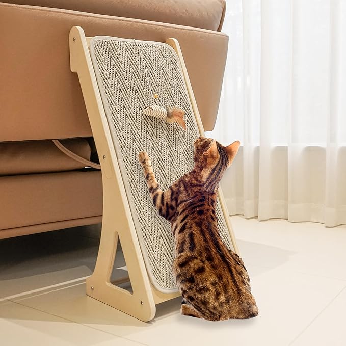 PETKARAY Cat Scratcher, Sisal Scratching Ramp, L Shape Scratch Pad by PETKARAY