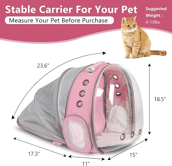 Cat Backpack Carrier Back Expandable Bubble Pet Carrier Backpack - Image 3