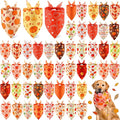 Abbylike 50 Pcs Fall Thanksgiving Dog Bandanas Bulk Pumpkin Bandanas by Abbylike