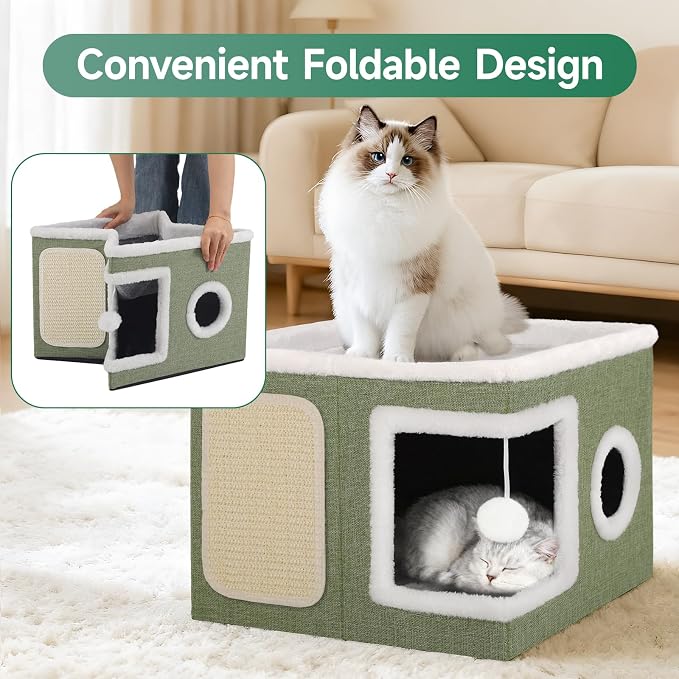 Shikha Cat Beds for Indoor Cats, Large Cat Cave - Image 5