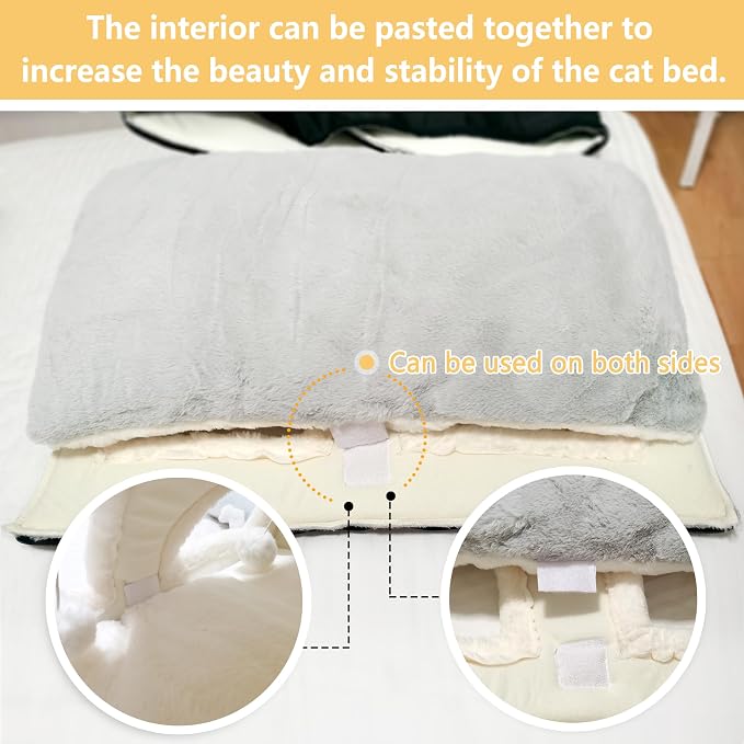 Cat Bed for Indoor Cats，Foldable cat cave，Anti-Slip & Water-Resistant - Image 5