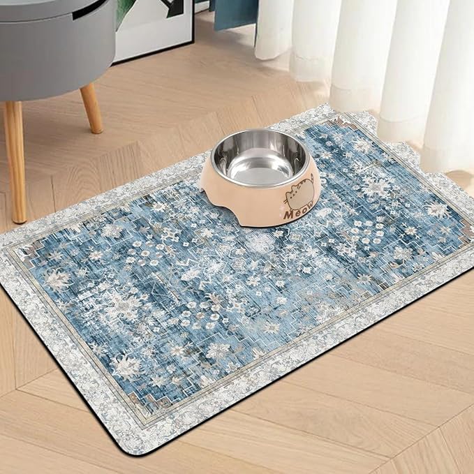 Pet Food Mats for Floor, Absorbent Dog Mat for Food and Water Dispenser Mat - Image 2