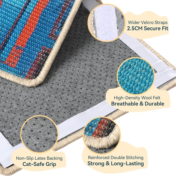 3-in-1 Sisal Cat Scratcher Mat 23.6x15.7'' – Floor & Wall Use - Image 3