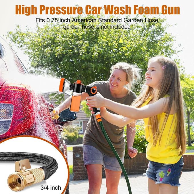 8 in 1 Garden Hose Nozzle Sprayer, Upgrade Dog Wash Hose Attachment - Image 2