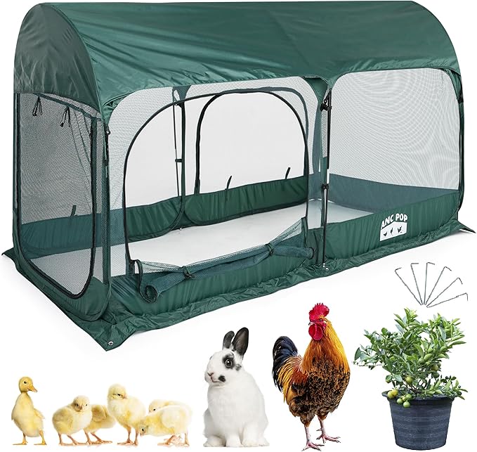 Portable Chicken Run Large Pop-Up Chicken Pen by ANC