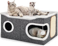 Shikha Cat Beds for Indoor Cats, Extra Wide Cat Cube House for Multi Cats by Shikha