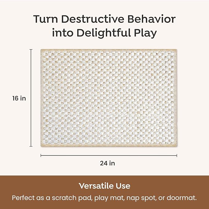 Premium Brazilian Cat Scratcher Mat – 24'' x 16'' Natural Fiber 100% Sisal - Image 3