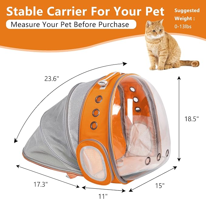 Cat Backpack Carrier Back Expandable Bubble Pet Carrier Backpack - Image 2