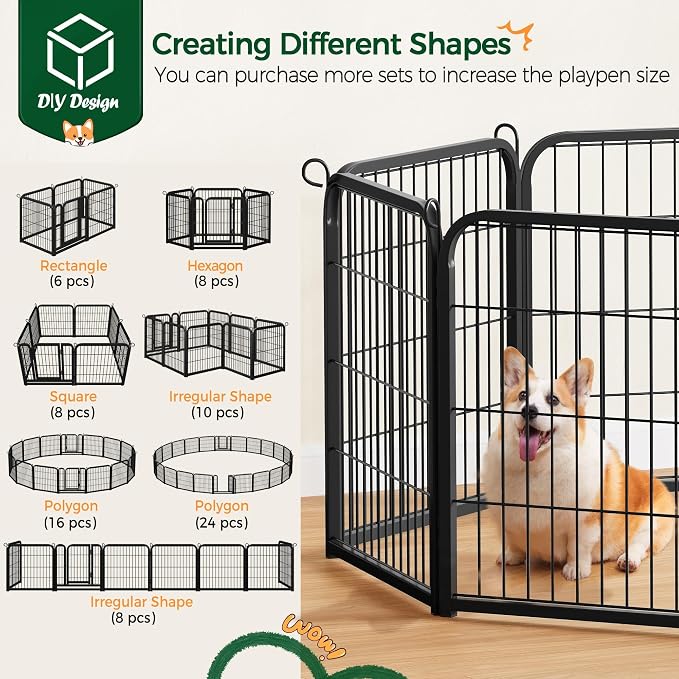 Yaheetech Dog Playpen Outdoor, 24 inch 24 Panels Dog Pen Indoor Heavy Duty - Image 5